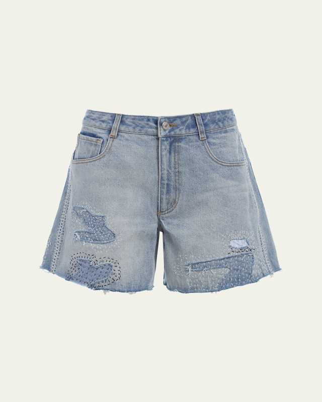 Oli Embroidered Denim Shorts